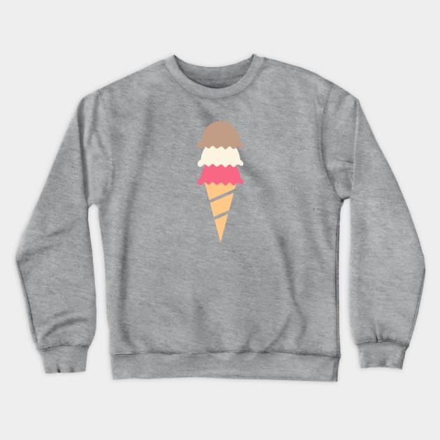 Neopolitan Three Scoop Ice Cream Cone Crewneck Sweatshirt by lymancreativeco